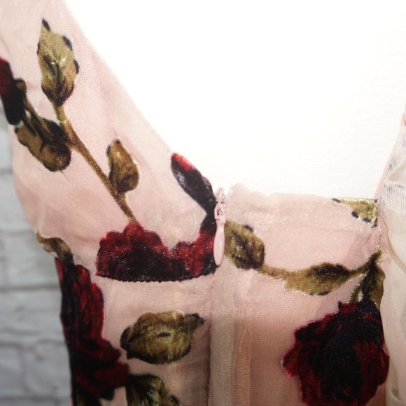 Revolve Superdown Adonia Rose Velvet Floral Mini Dress - Picture 6 of 12